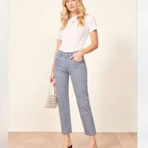 Reformation Sz 27 Roper Valley Plaid Straight Leg Jeans